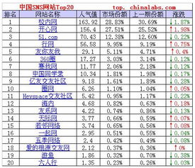 中國sns網站排行